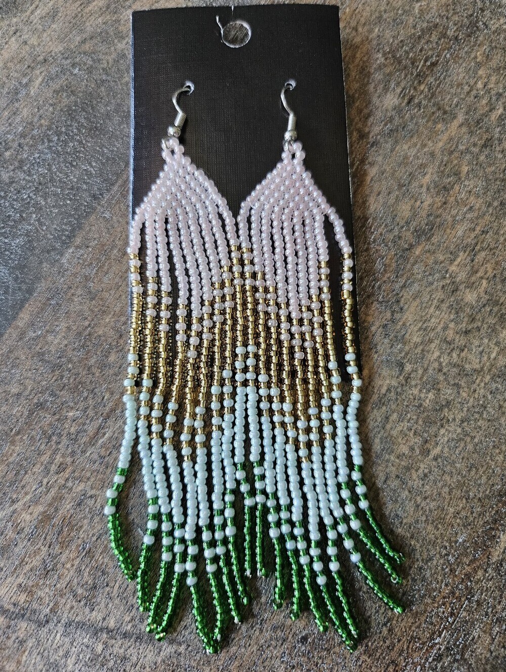 NEW Pink Seed Bead Western Boho Earrings
